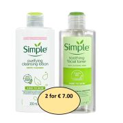 Simple Kind To Skin Cleansing Lotion & Soothing Toner Duo